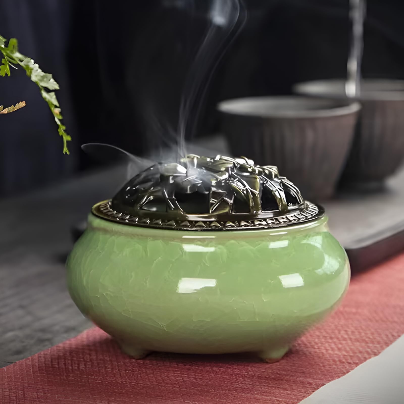 Amazon.co.jp: [lalarimi]香炉 おしゃれ セラミック製香皿 仏壇用/香道